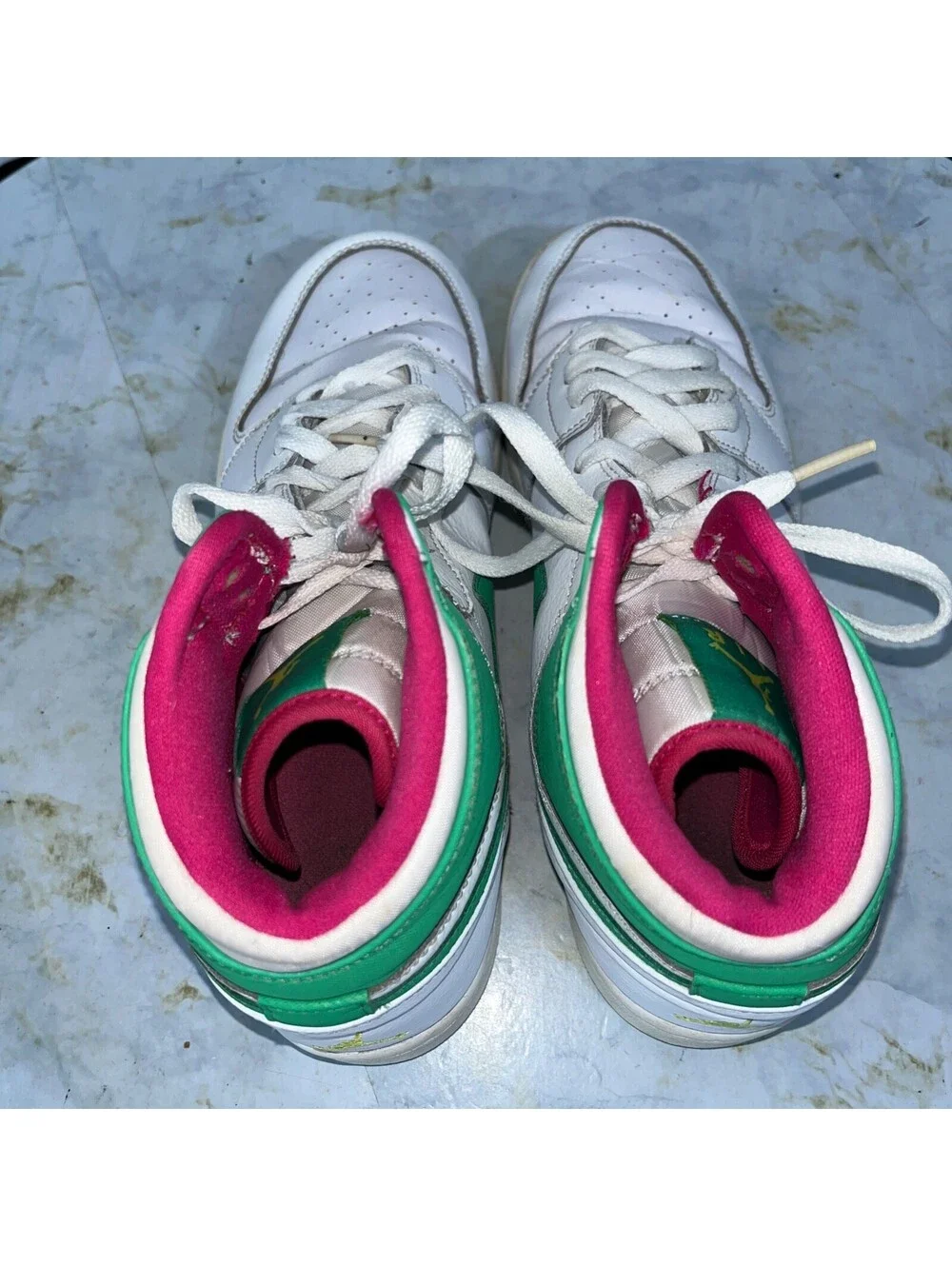 Jordan 1 High Easter Men's Size 9 Shoes White Green Athletic Trainer Sneakers